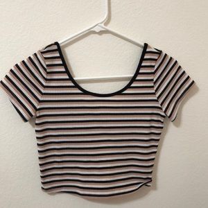 striped cute crop top